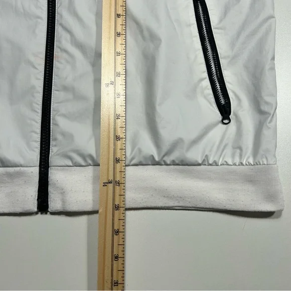 Nike Men's Sportswear Windbreaker Hooded Jacket White Black Grey Size Large - Picture 8 of 8